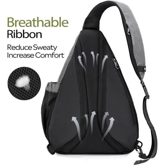 Sling Backpack Crossbody Bag for Travel Hiking Men Women Chest Daypack 12L - Picture 2 of 7